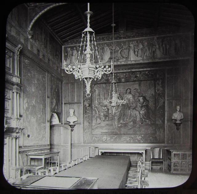 Glass Magic Lantern Slide JERUSALEM CHAMBER WESTMINSTER LONDON C1890 OLD PHOTO