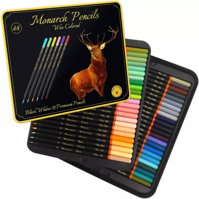 Monarch Colored Pencils Adults - 48 Coloring Pencils with Smooth Pigments - Best