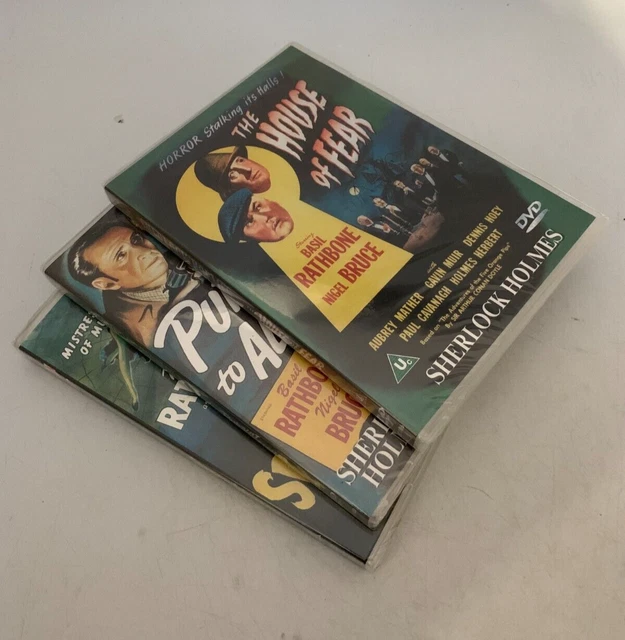 SHERLOCK HOLMES WITH Basil Rathbone & Nigel Bruce Set Of 3 NEW DVDs #GL ...