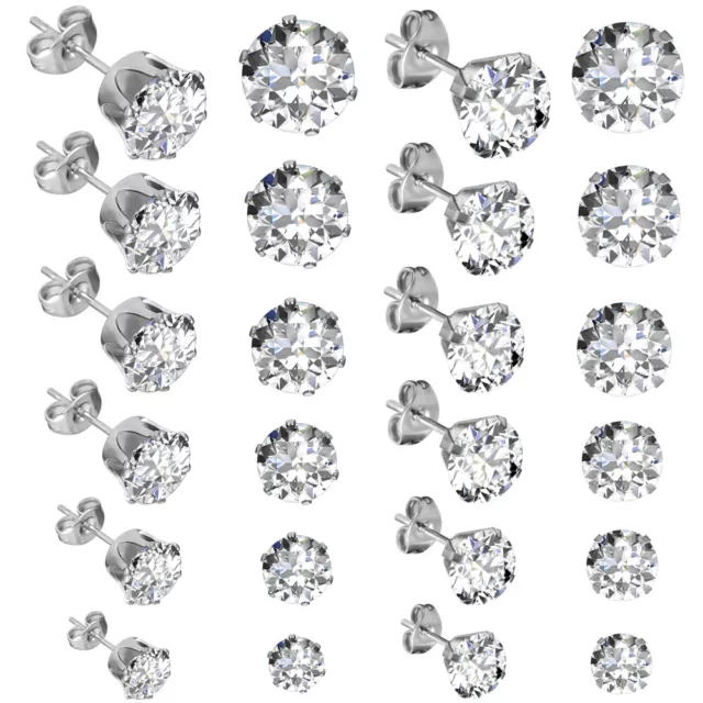 12 Pairs Earrings for Women Multipack Stainless Steel Stud Girl