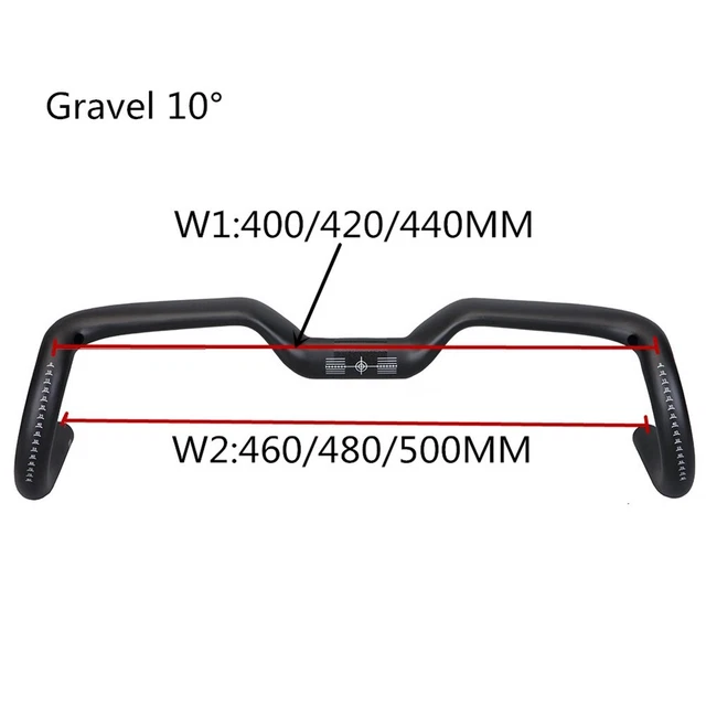 Poignée de vélo intégrée gravier offset 25 ° Guidon de route en fibre