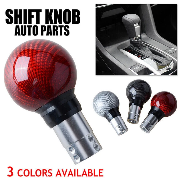 CARBON FIBER RED Automatic Ball Gear Stick Shift Knob Shifter Lever ...