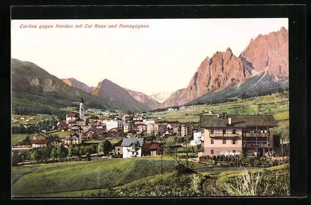 Ansichtskarte Cortina, Panorama gegen Norden mit Col Rosa und Pomagognon