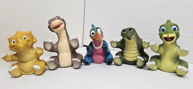 Vintage 1988 Land Before Time Pizza Hut Rubber Hand Puppets Lot of 5