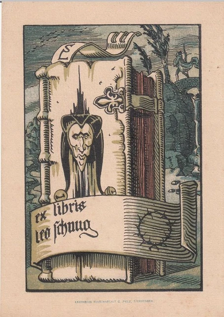 Exlibris Bookplate Cliche Leo Schnug 1878-1933 Eigenblatt