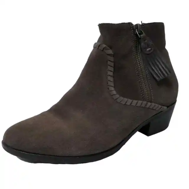 Jack Rogers Womens Suede Zip Ankle Booties Gray Size 6.5 M