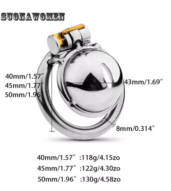 METAL CHASTITY CAGE Device 2 Different Lock Stainless Steel Ring ...