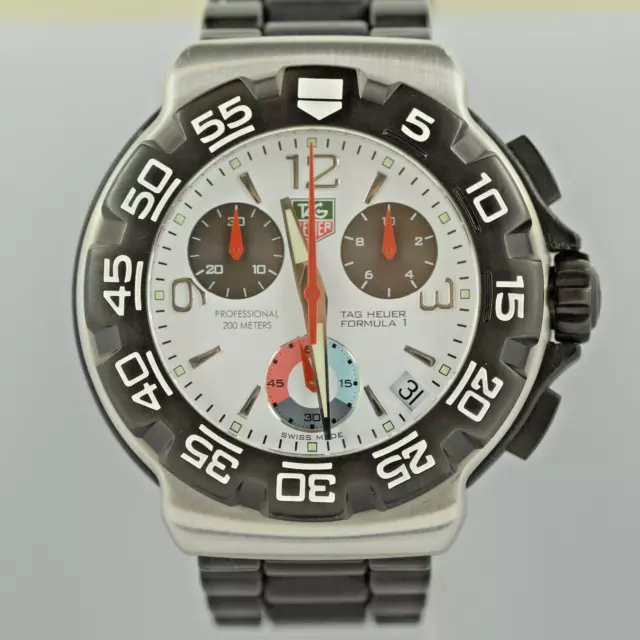 TAG Heuer Formula 1 Quartz Chronograph 40mm White Dial Men's Watch CAC1111.BT070