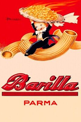 Poster Manifesto Locandina Pubblicitaria Stampa Vintage Pasta Barilla Parma