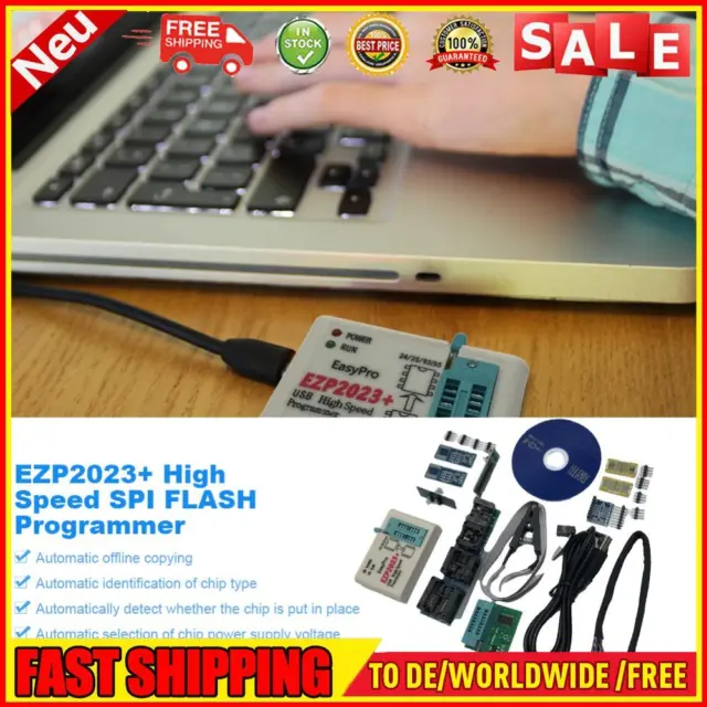 EZP2023 High-speed USB SPI Programmer BIOS Chip USB 2.0 12Mbps(With 12 Adapter)