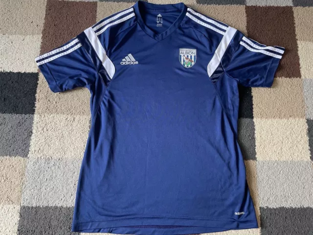 WEST BROMWICH ALBION FC ""Adidas"" WBA Training Top Shirt 2014 Large L SELTEN blau
