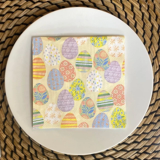 Easter Egg Napkins | Small Cocktail Canape Party Tableware Floral x 20