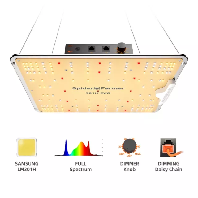 Spider Farmer SF1000EVO Samsung LM301H EVO LED Grow Light Full Spectrum Indoor 2