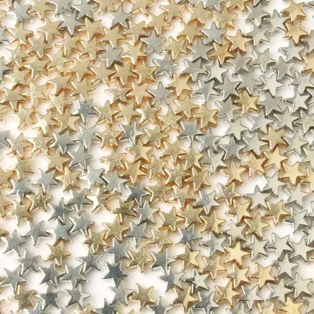 Star Beads For Jewellery Making 6x3mm Spacer Acrylic Gold Silver Christmas x50