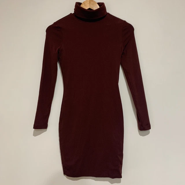 princess polly baby blue dress KOOKAI WOMEN'S TURTLENECK Bodycon Long Sleeve Dress Deep Plum Size 1 $40.00
