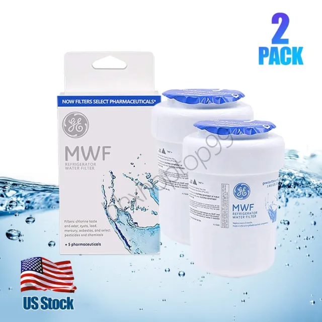 2 pack New Genuine for GE MWF MWFP GWF 46-9991 Smartwater Fridge Water Filter
