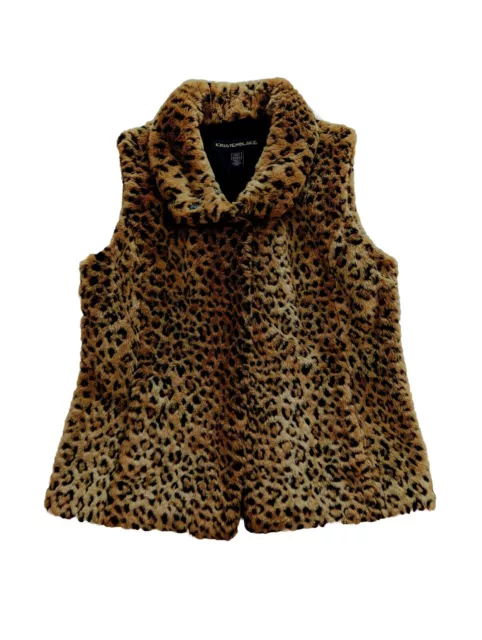 Kristen Blake Faux Fur Leopard Vest Size M