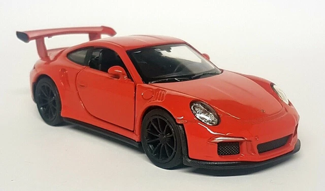 Welly Porsche 911 991 GT3 RS Coupe Orange 1/24 Modellauto – 19 Cm Lang, Türen öffnen, Räder Lenkbar