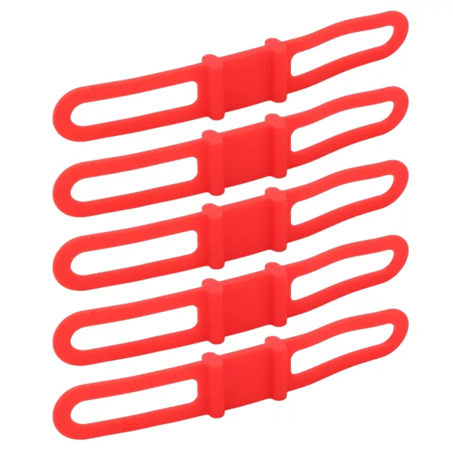 Correa de silicona antideslizante con soporte flexible para linterna. Rojo
