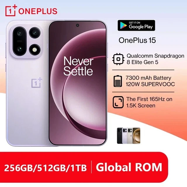 ONEPLUS 15 GLOBAL Version with OxygenOS 16-512 GB Storage 16GB RAM
