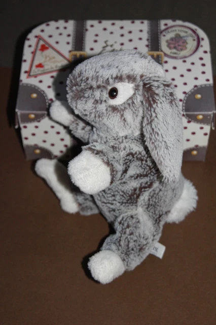 DOUDOU PELUCHE DANI CREATIONS LAPIN GRIS CHINE 22 CM exc état