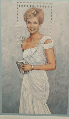 Diana Commemorative Stamp Sheet Togo Mint "White Dress & Jacket"