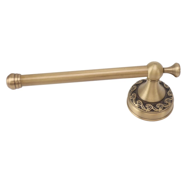 Brass Toilet Paper Holder Antique Vintage Wall Mount Tissue Roll Bar Bathroom
