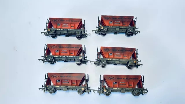 Hornby OO Gauge PGA aggregate hopper - RMC Ready Mix Concrete Wagons x6