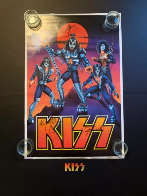 kiss autographed destroyer tour poster 1976