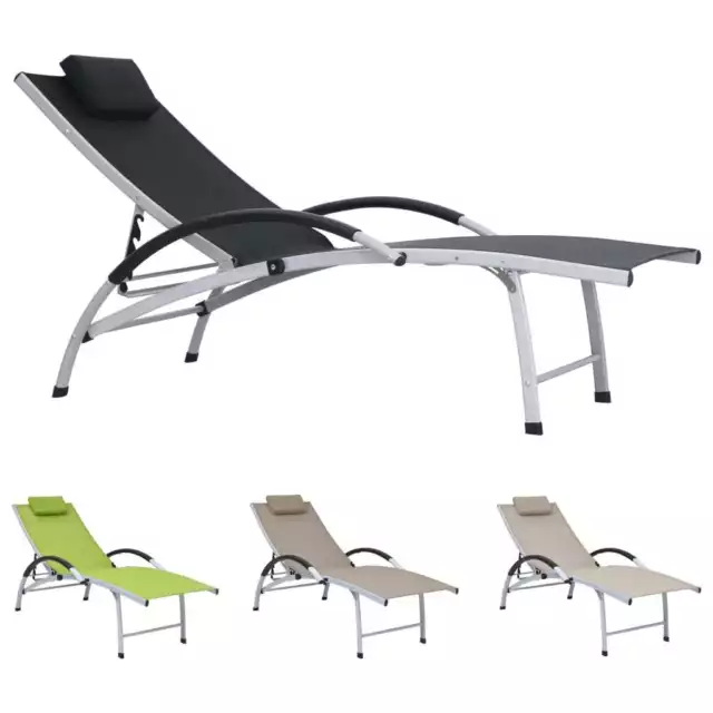 Chaise Longue Aluminium Transat Bain de Soleil Jardin Multi Couleurs