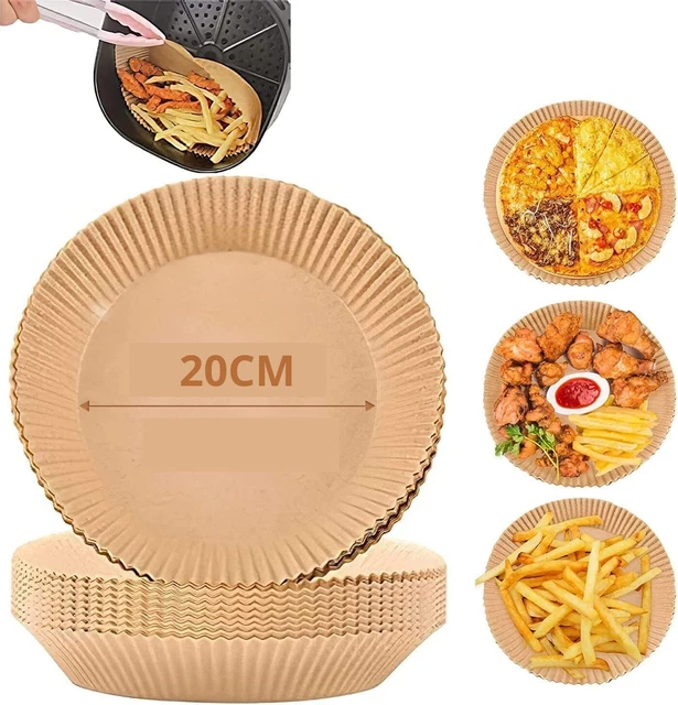 50 pz Friggitrice ad Aria Carta Monouso Fodera Antiaderente da Forno 20x4.5 cm