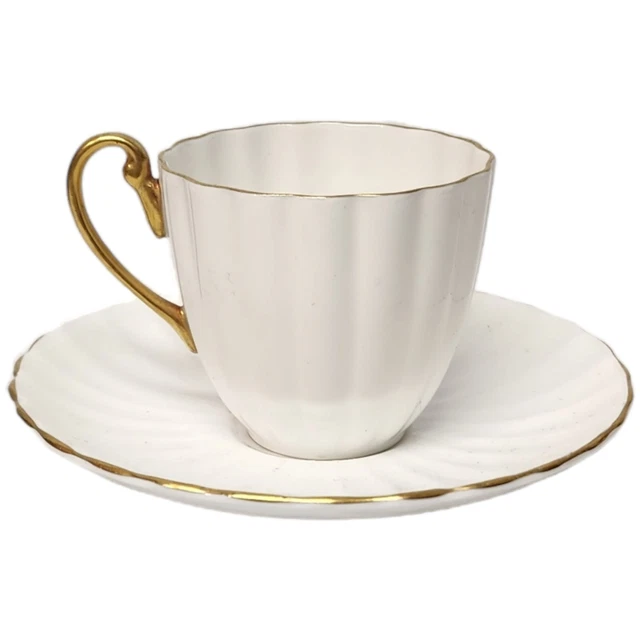 Taza y platillo vintage Regency Shelley Demitasse forma de ludlow elegante