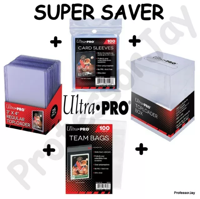 Neuf Up Ultra Pro 100 Manches 100 Équipe Sacs + 25 Toploaders + Box TCG
