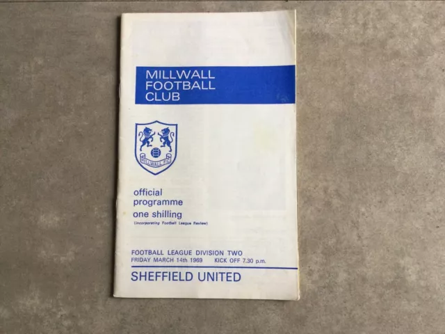 MILLWALL v SHEFFIELD UNITED 1968/69 DIVISION 2 (inc.FLR)