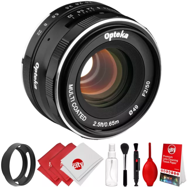 Opteka 50mm Lens + Kit for Panasonic GH5 GH4 GX85 GF8 GF7 GX850 GX8 G85 G9 G7 G6