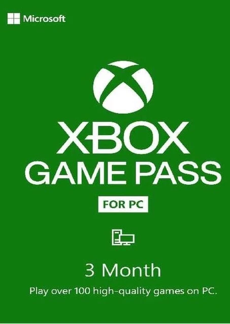 3 Month Xbox Game Pass - Pc (Eu & Uk)