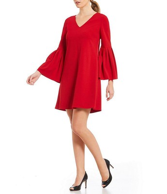 Antonio Melani EMILY Bell Sleeve Shift Dress Cramberry Sz 6 NWT$159 7290M508