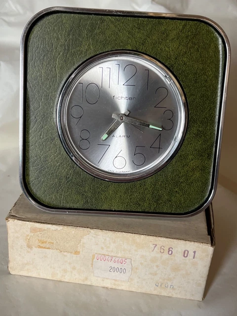 Orologio Sveglia Da Tavolo Vintage Fichter Anni 70 Germany New In Box