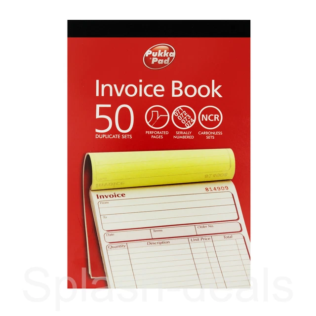 Pukka Pads Lot De 5 Carnets De Factures Duplicata NCR 127x203mm - 50 Feuilles - Import Royaume-Uni