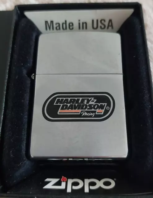 ZIPPO LIGHTER - 2002 HARLEY DAVIDSON RACING Unfired & Boxed