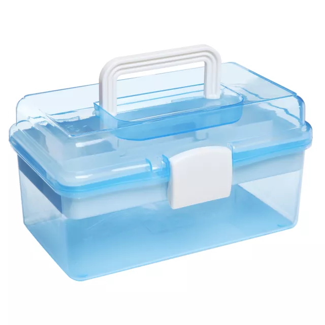 Plastic Square Transparent Storage Box With Handle Toy Clothing Organizer  Case