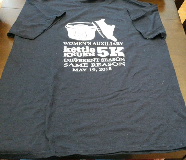 SALVATION ARMY KETTLE Krush 5K Black Short Sleeve T Shirt Unisex XL