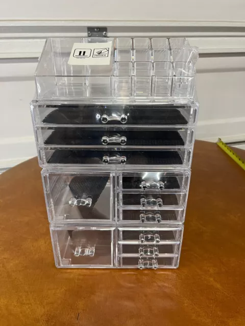Large Cosmetic Makeup Organizer Jewelry Drawer Storage Box Acrylic Display Case