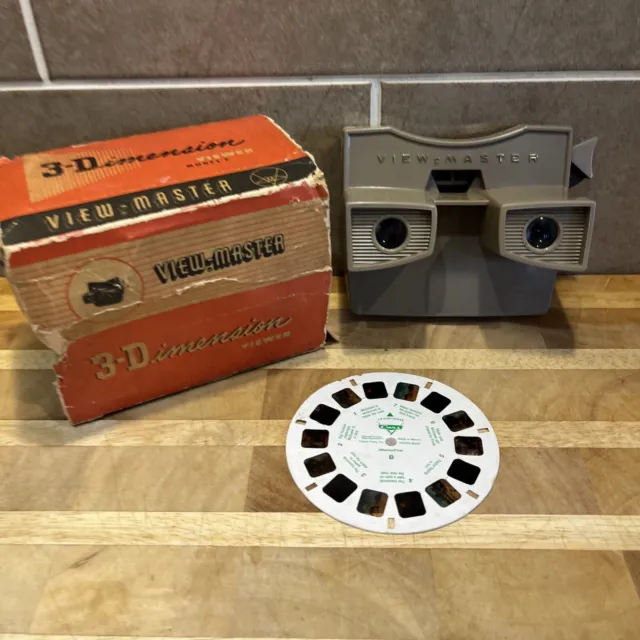VINTAGE GREY SAWYERS Viewmaster 3D Viewer With x1 Slide Reel