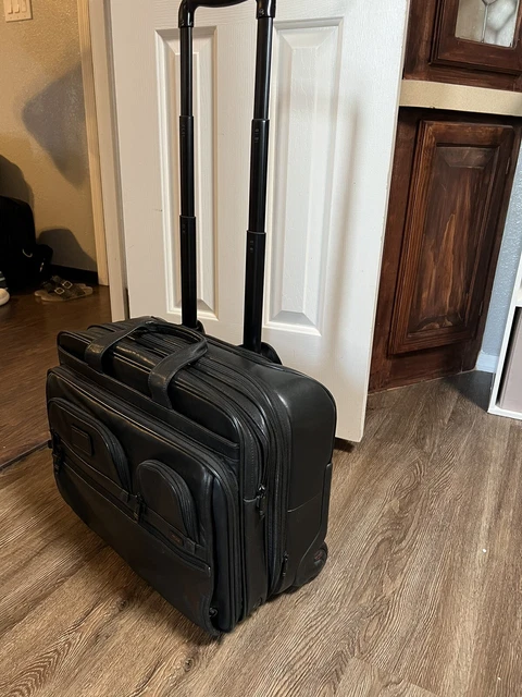 Tumi Alpha Deluxe 2 Wheeled Briefcase Laptop Luggage Bag Leather 96127DH  3