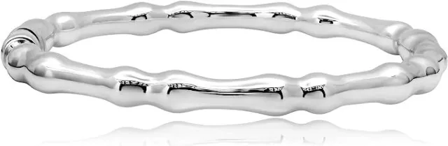 Sterlingsilber Bambusstil Armreif Armbänder mit Klappverschluss 7 Zoll