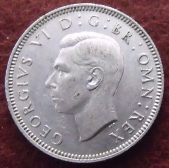 1944 GEORGE VI  SILVER SHILLING  ( 50% Silver )  British 1s Coin.   571