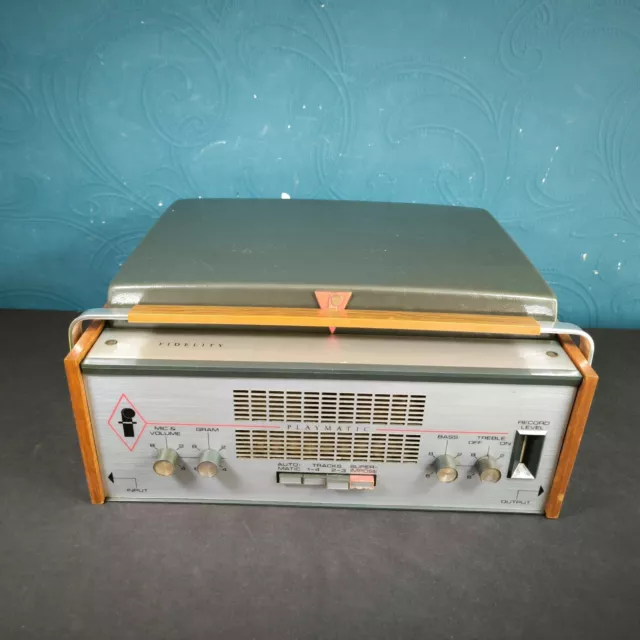 Fidelity Playmatic 4 Track Reel Tape Recorder & Original Microphone Vintage HiFi