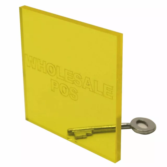 Teinté Jaune Acrylique 3mm Épais perspex Feuille Plastique Usage Coupe Panneaux