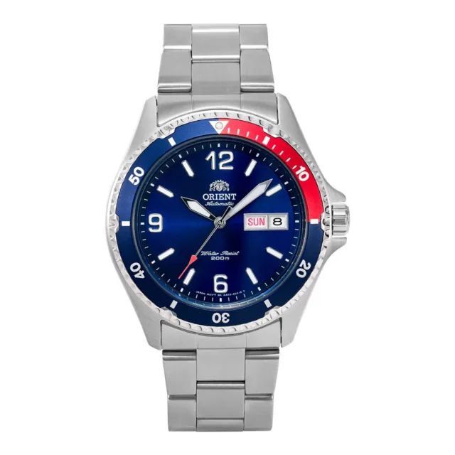 orologio Orient da uomo donna automatico Mako 2 blu in acciaio inox cassa 41 mm